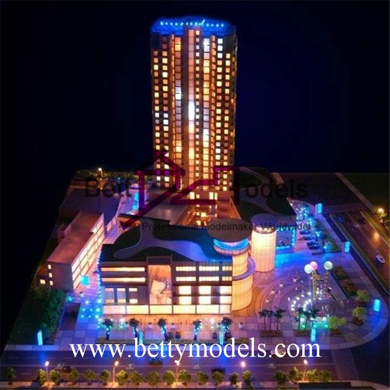 Customized Architecture Building Scale 3D Physical Model Making with Lighting