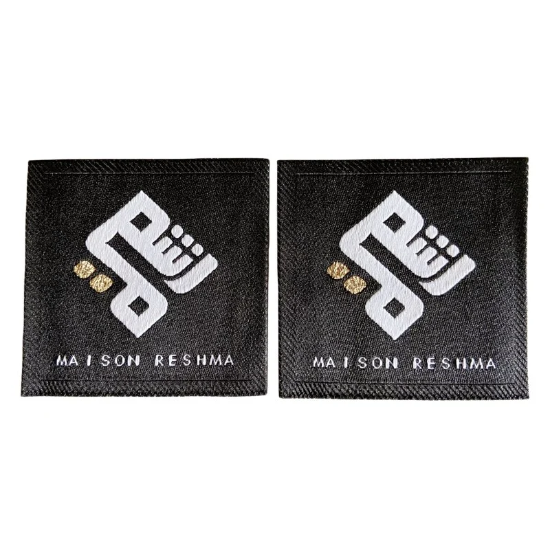 Этикетка одежды OEM Пользовательский логотип Фирменный бренд аксессуары для одежды сложенный тканое Метка