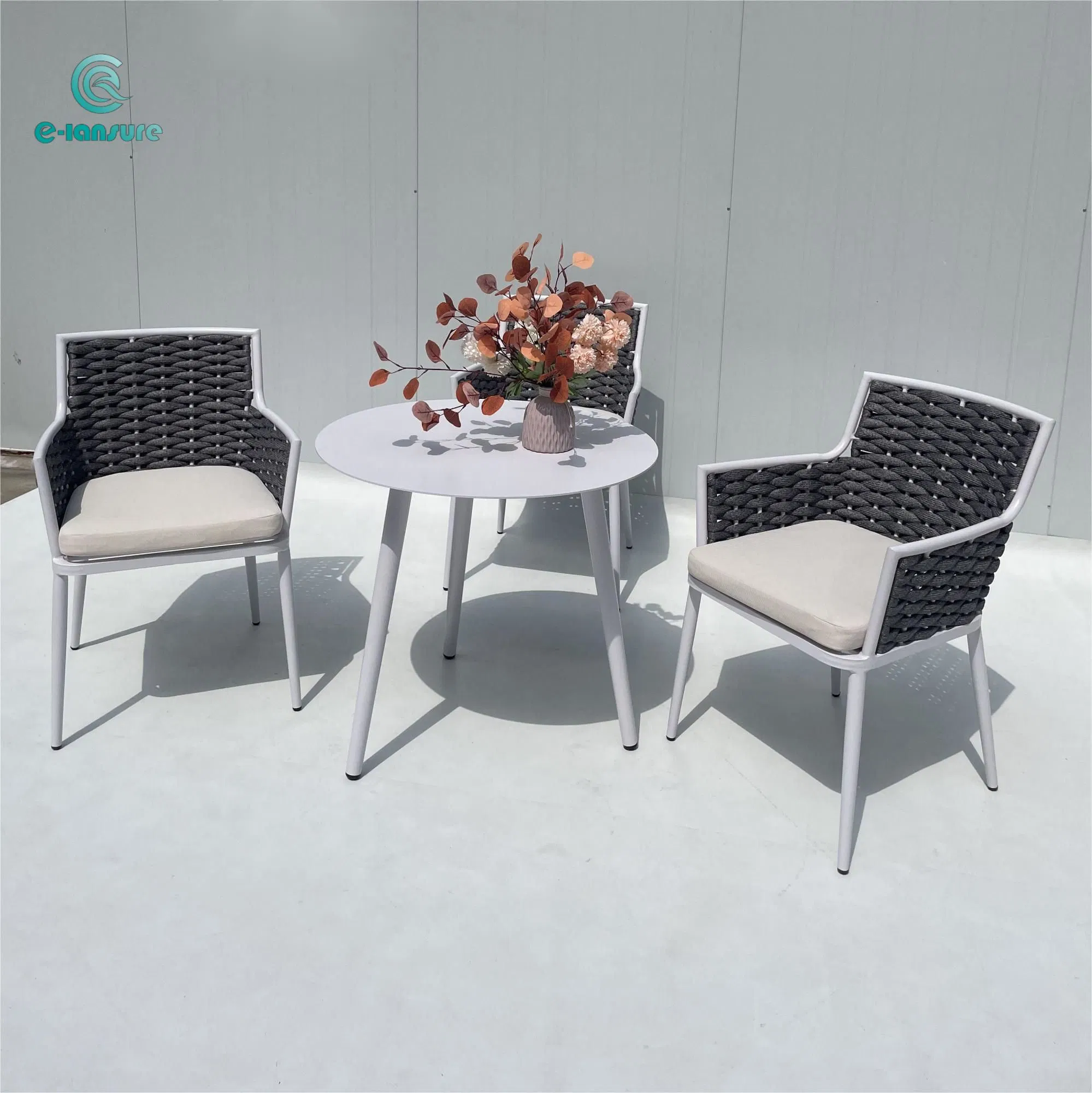 Hot Sale Home Furniture Series Modern Luxury Garden Braided Dining Table and Chair Set