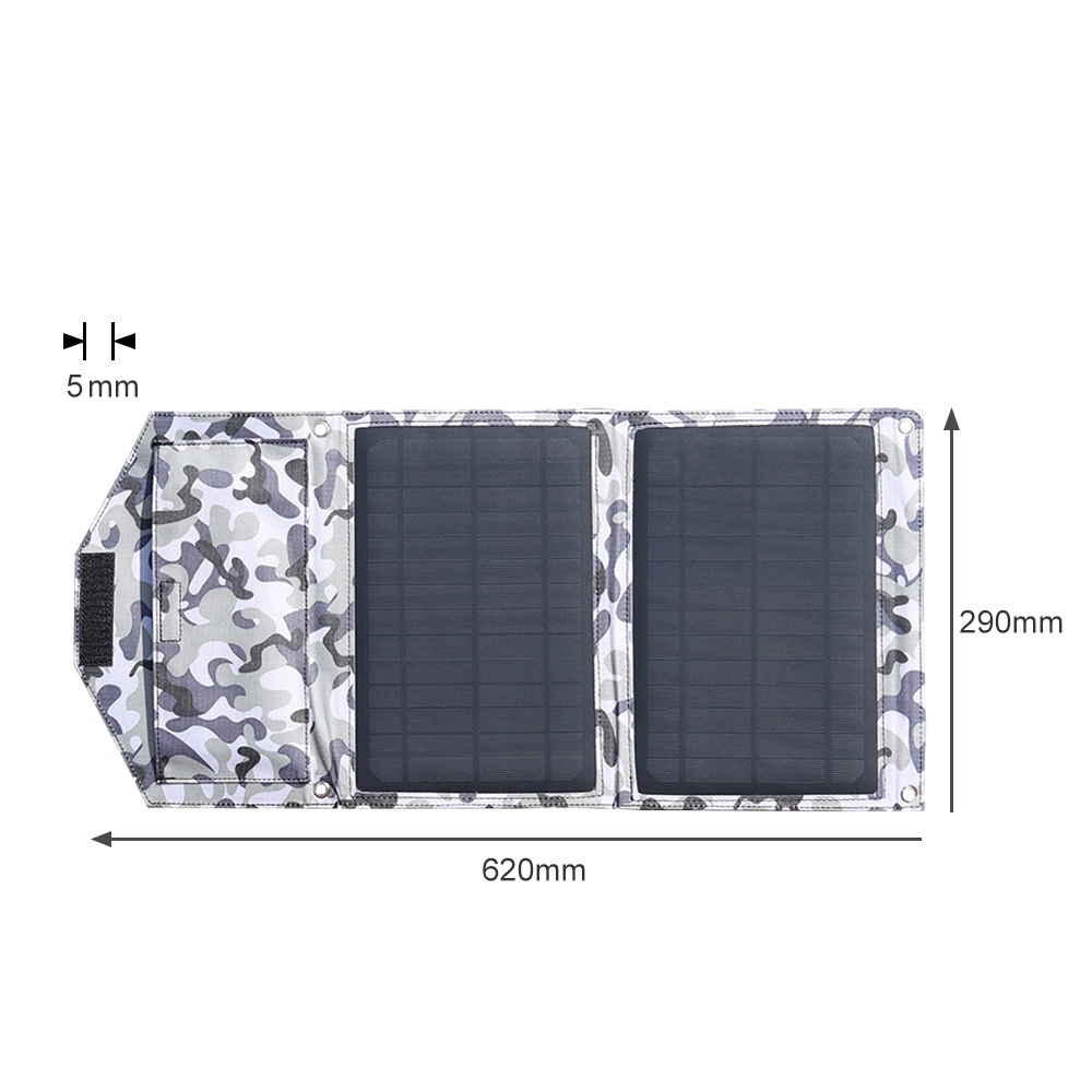 Solarparts 14W 7V Tragbares Ladegerät einfach zu tragen Wandern Klettern Outdoor Camping Ausrüstung