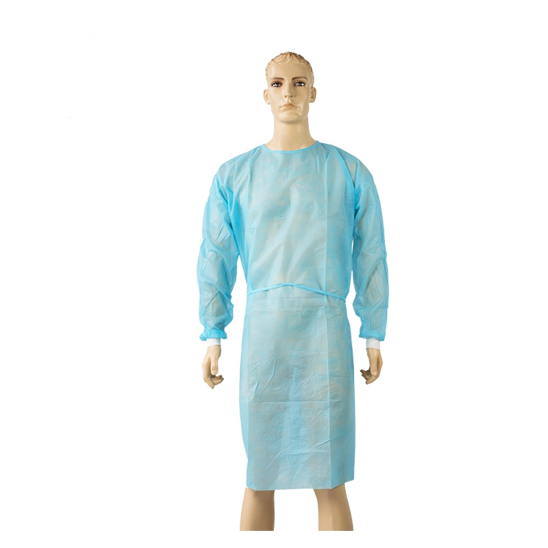 Blue PP Nonwoven Disposable Hospital Protective Surgical Isolation Gown