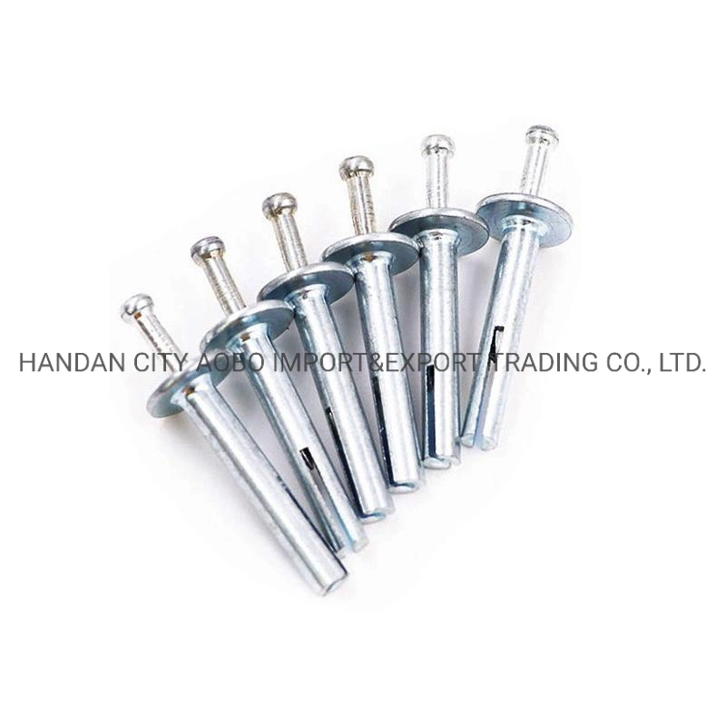 Galvanized Zinc Alloy Mushroom Head Nail Hammer Drive Pin Anchor