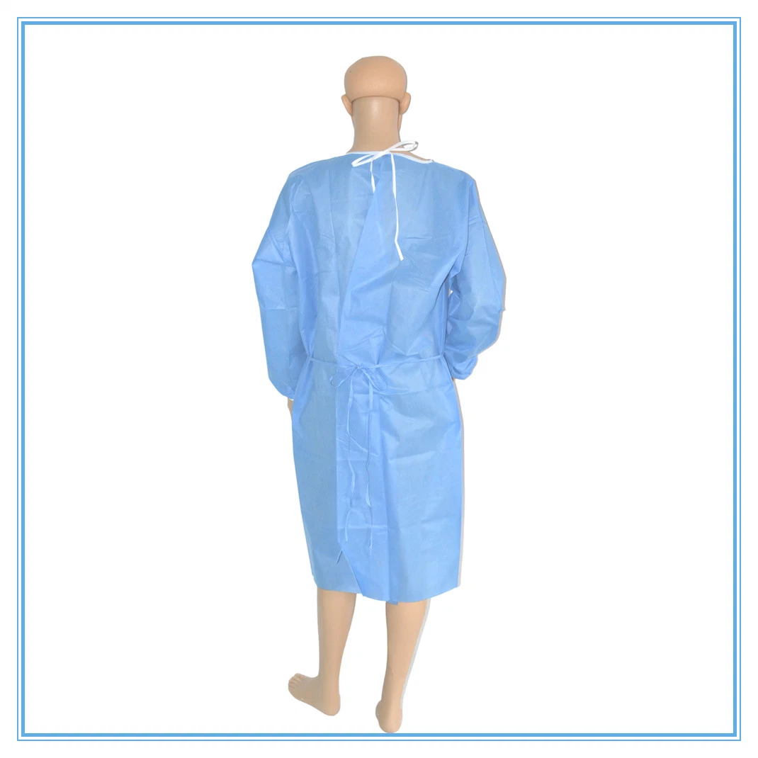 Non Woven Protective Hospital Supplies Patient Visitor Disposable Isolation Gowns