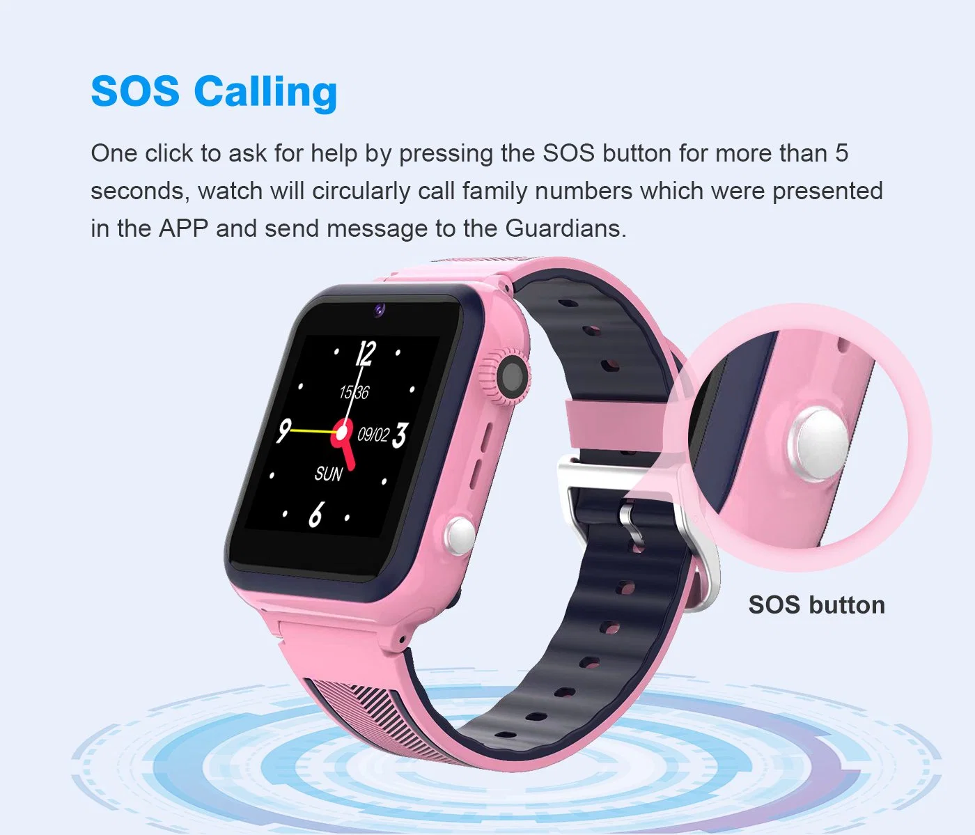 1.4 بوصة الأطفال Smart Watch 4G SIM Support مكالمة فيديو IP67، نظام GPS، WiFi، أطفال، ساعة ذكية، مقاومة للماء