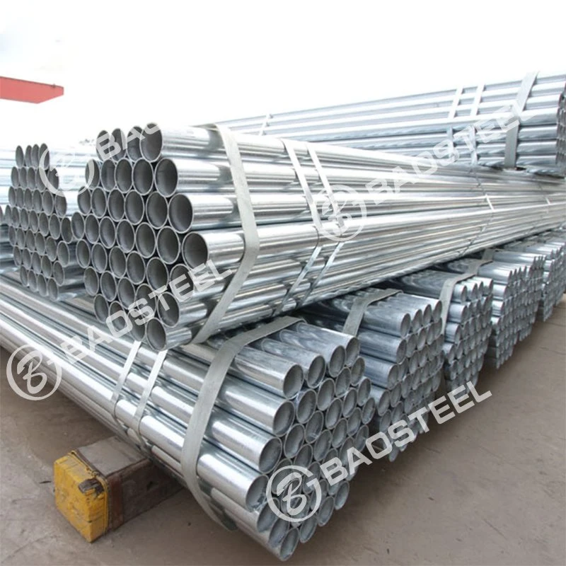 Dx51d Dx52D Dx53D Round Tube 0.4-12mm Wall Thick Galvanized Steel Pipes Used Street Lighting Poles