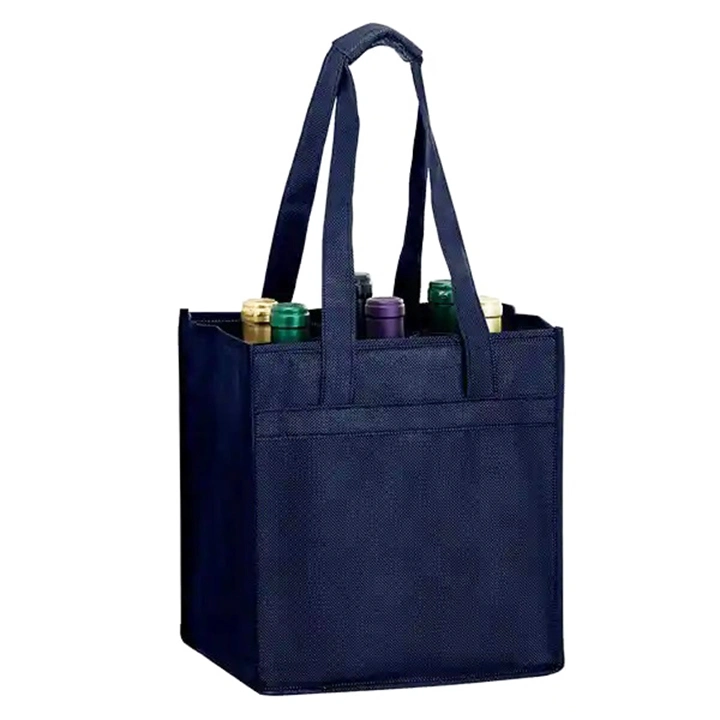 Custom Promotional Reusable Non Woven Wine Shopping Bag Christmas Single Gift