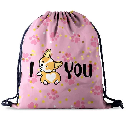 Customized Oxford Polyester Draw String Promoional Travel Shoulder Bag Drawstring Backpacks Sports Bags