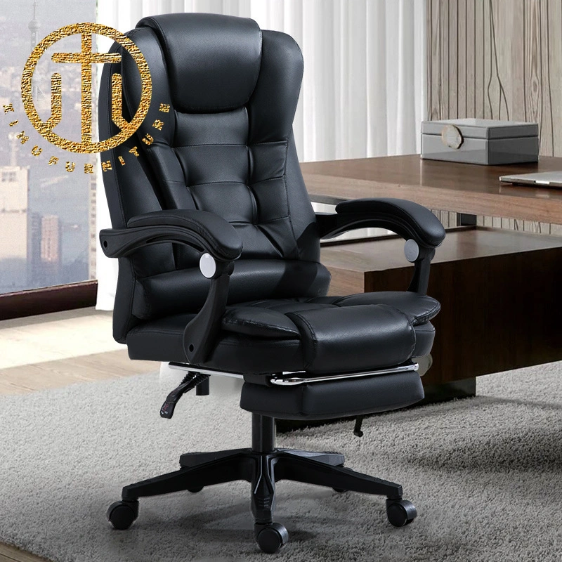 Cadeira de computador Home Massagem Liftable Swivel Gaming Chair Boss Office Cadeira com descanso de pés