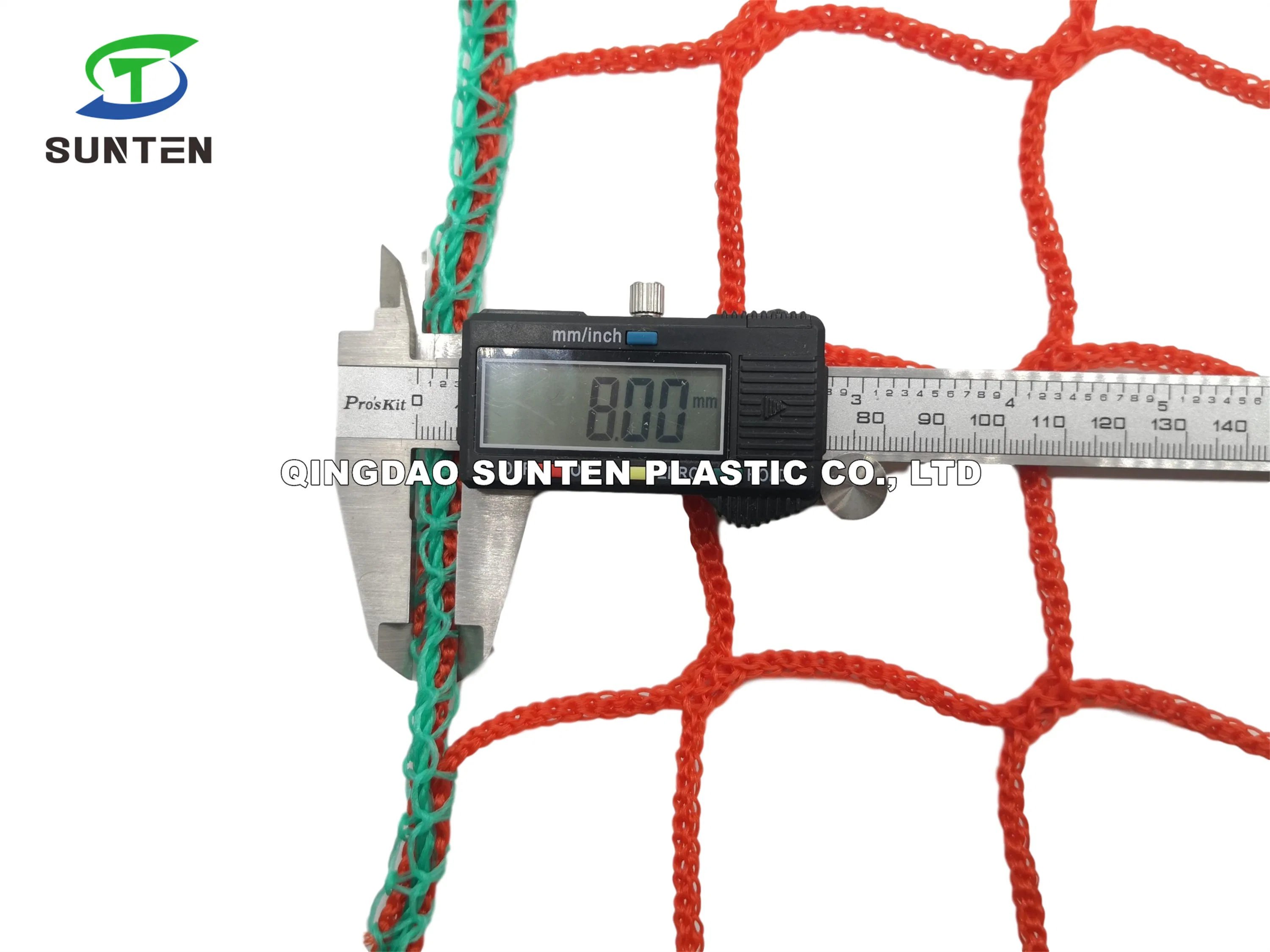 Red HDPE Knotless Fall Arrest Net, Construction Safety Catch Net, Anti-Falling Netting, Container Cargo/Sport/Golf Net