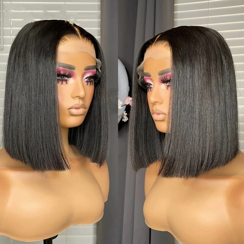 12A Bone Straight 13*4 Bob Frontal Wig