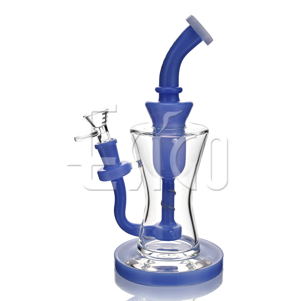 Nuevo diseño Esigo silencioso de alta calidad azul marrón y gris tubo Shisha tabaco DAB plataforma petrolífera de vidrio al por mayor de la tubería de agua con el recipiente transparente