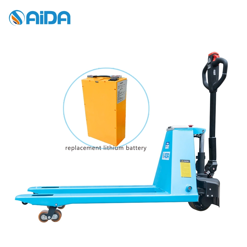 Warehouse Electric Pallet Jack 1.5 Ton Compact Material Handling Pallet Truck Equipment Tool Full Electric Forklift Jack with Maintenance-Free Lithium Battery