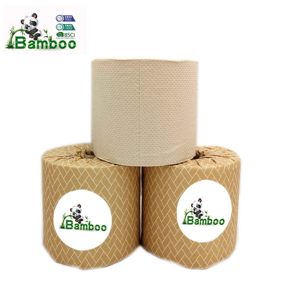 Rollos de papel higiénico suave capas de papel de la marca fabricante Mayorista de bambú Diseño personalizado logo impreso 2 3 4 la pulpa de bambú OEM