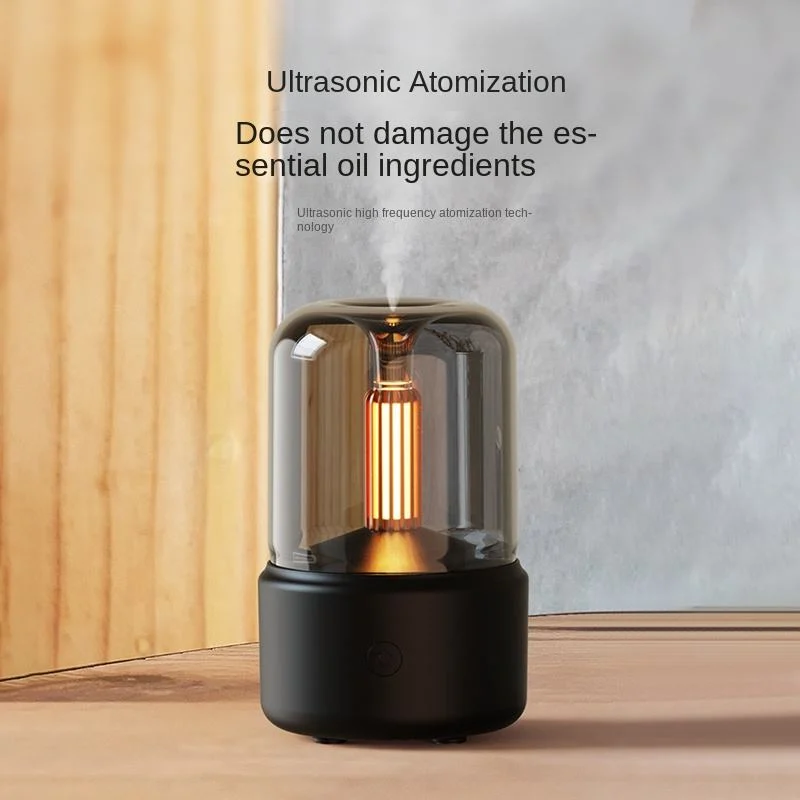 120ml Simulation Candle Light Air Humidifier Ultrasonic Aroma Diffuser Bodyworks Aromatherapy Smart Flame Humidifier
