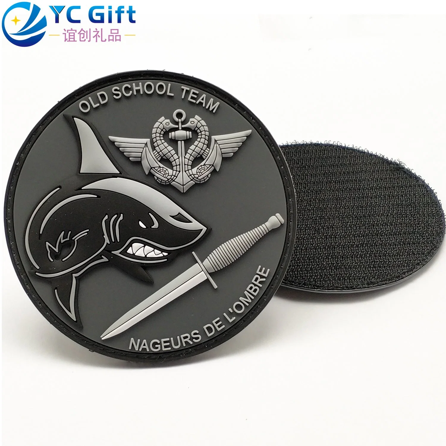 Custom Eco-Friendly calças de ganga Jean Jacket Silicone Etiqueta de borracha grosso Star Logotipo Eagle polícia militar táctico uniforme Gear Patches de PVC para decoração