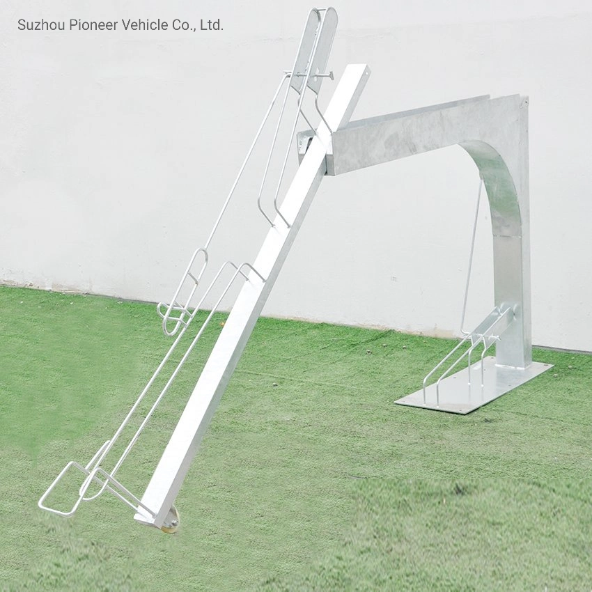2 vélos parking commercial empilable en acier inoxydable à deux couches Support