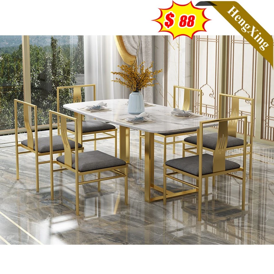 New Metal Simple Low Prices Customized Size Wooden Table Set Dining Room Table with Chair