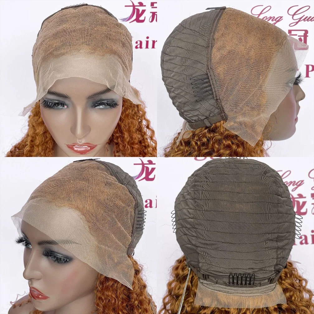 عالية الجودة Ginger Orange Orange جيري كرل 13X4 HD شفافة جبهة الدانتيل البرازيلية الشعر البكر Wigs