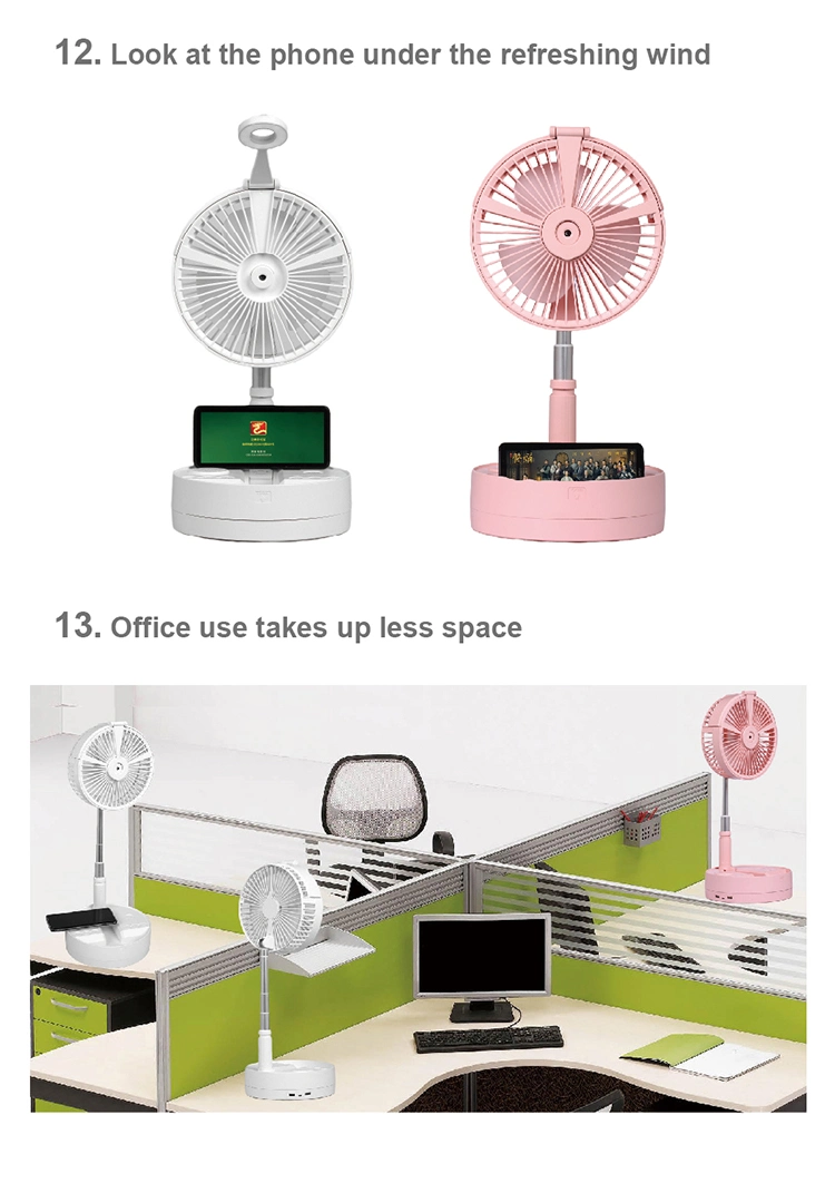 Mini USB Rechargeable petite table DC Stand Portable ventilateur électrique pliable Prix Mini USB Portable Rechargeable Ventilateur de plancher