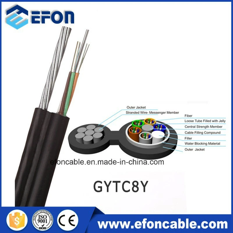 7*1.0 Strand Steel Wires Supporting Cst Armoured Fig 8 Aerial Fiber Optic Cable