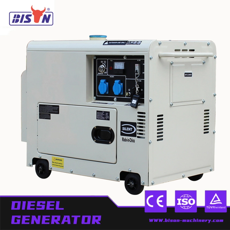 Bison 5KV 110V 60Hz a 220V Generador Motor Silencioso 5kVA 3fase generador diesel de potencia DC con EDTA