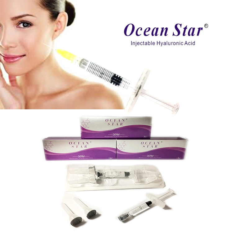 China Supplier Factory Offer New Skin Rejuvenation Injection Ocean Star Ha Skin Filler 1ml 2ml for Injection Cheek Facial Neck Lips Injection Hip