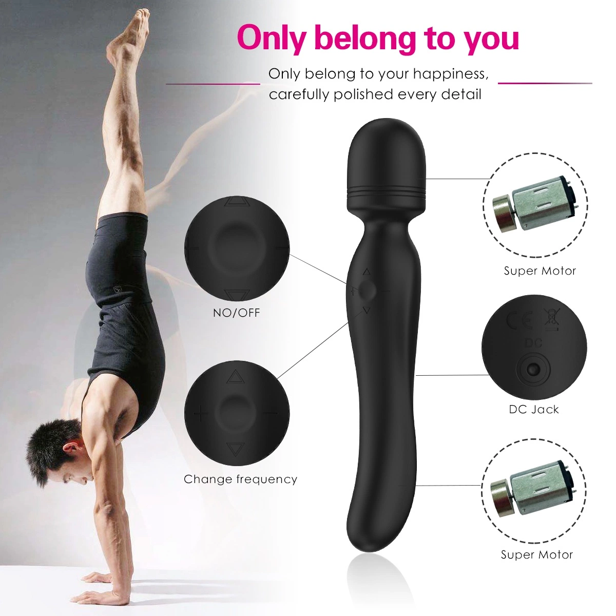 Amazon Bestseller Woman's AV Wand Massager Vibrating Masturbator Sex Toy