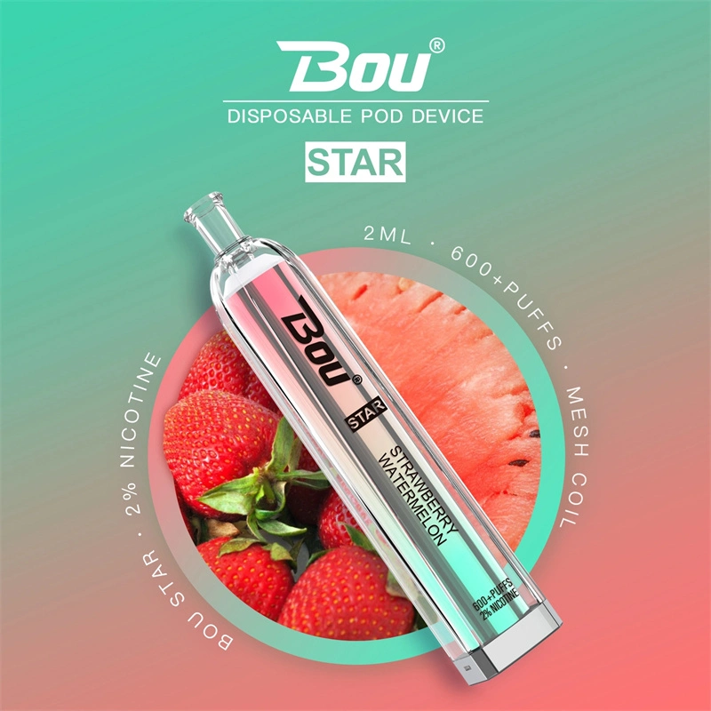 Одноразовые кольца Vape Bou Star 600 оптом Китай Завод 2 мл E Liquid 20 Flavors Vaper Disposable Vape Puff Bar