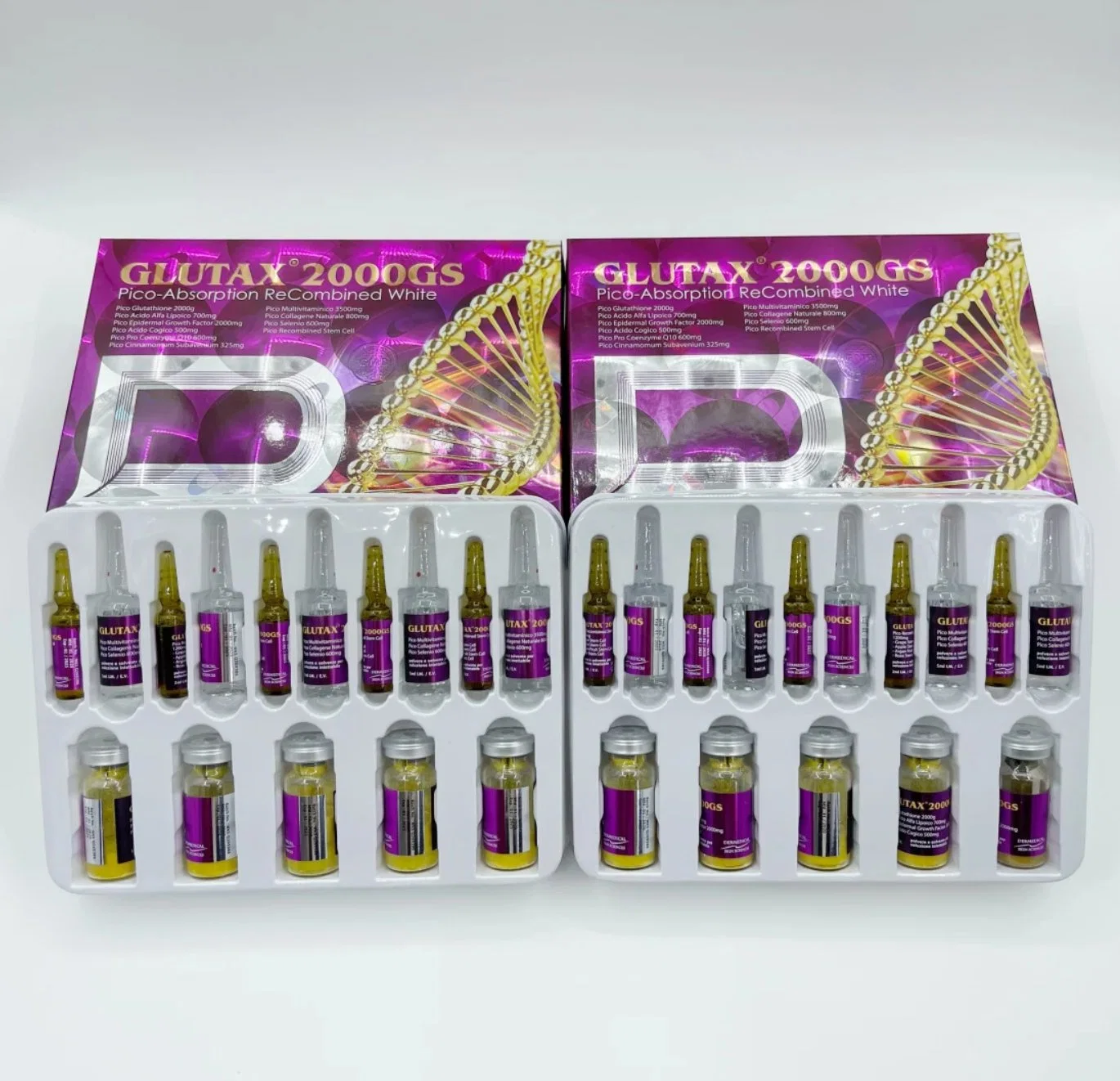 Italy Brand Hot Selling Glutax 2000GS Skin Whitening Injection Glutax 70000GM Glutax 1800000GS Glutathione Injection