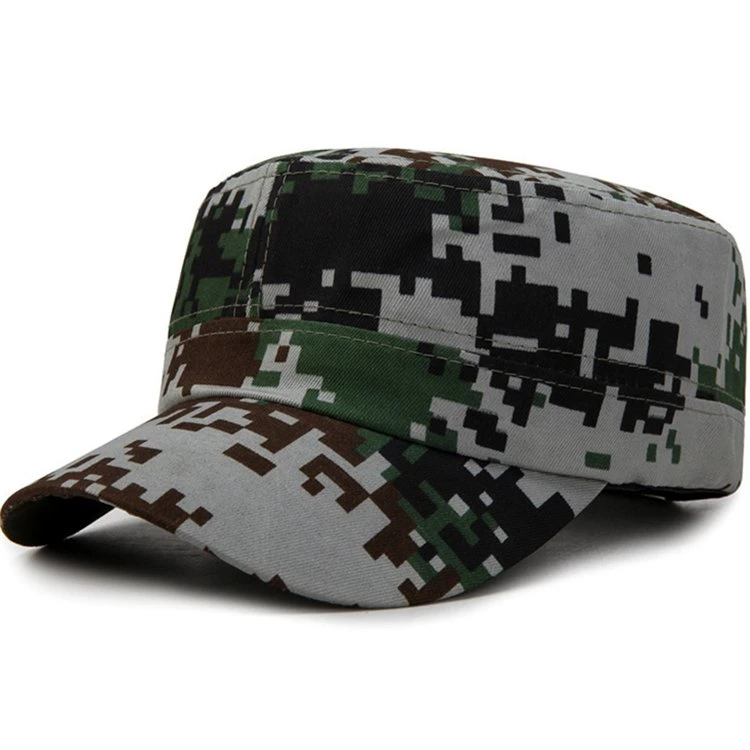 Los hombres clásica de algodón bordados personalizados Unisex verde Camuflaje Camuflaje Gorra del Ejército