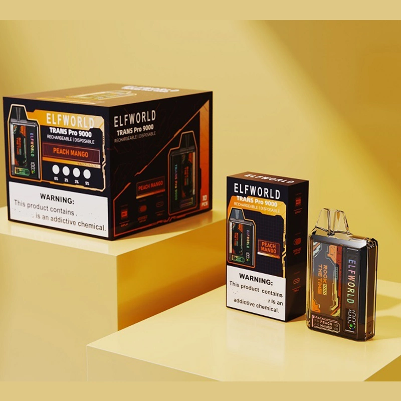 Оригинальные наушники Elfworld TRANS 9000 Vape LED Vape Новые модели Одноразовые сменные картриджи Vape одноразовые манжеты Vape 15000 15 тыс. к18000, эл. циг