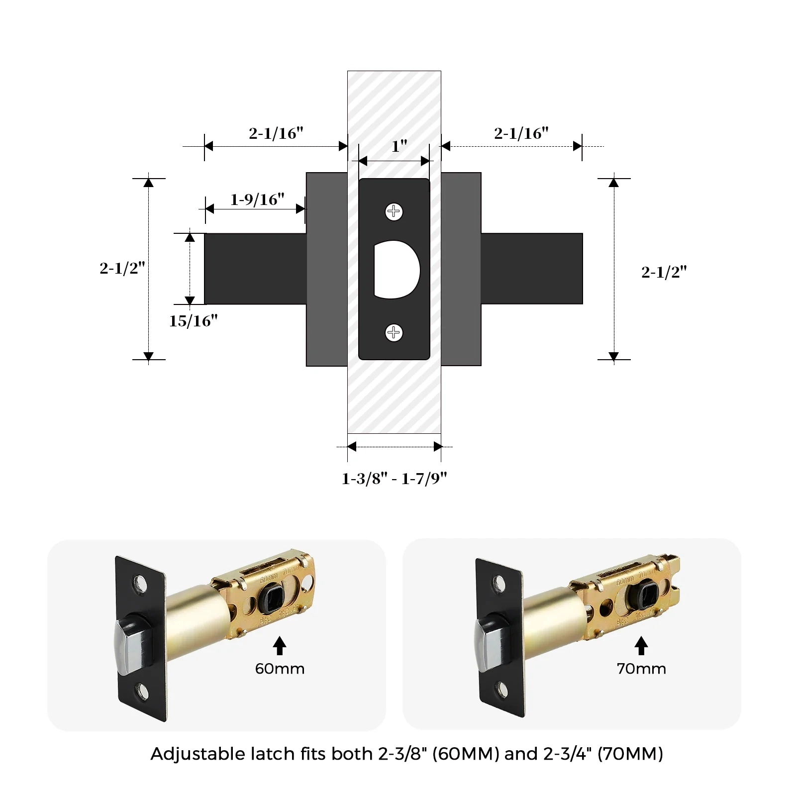 Heavy Duty Tubular Leverset Keyed Entry Matte Black Door Handle Lock Lever Set