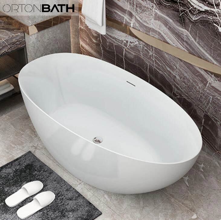 ORTONBATH Small Oval Acrylic Freestanding Hot Swim Massage SPA Bathtub Bath Tub Freestanding Plastic Sanitary Ware Tub Bathtub