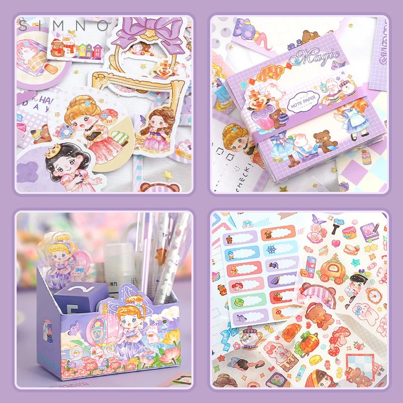 Fairy Tales Style Kids Notebook Set Girl&prime; S Notebook Gift Box Set