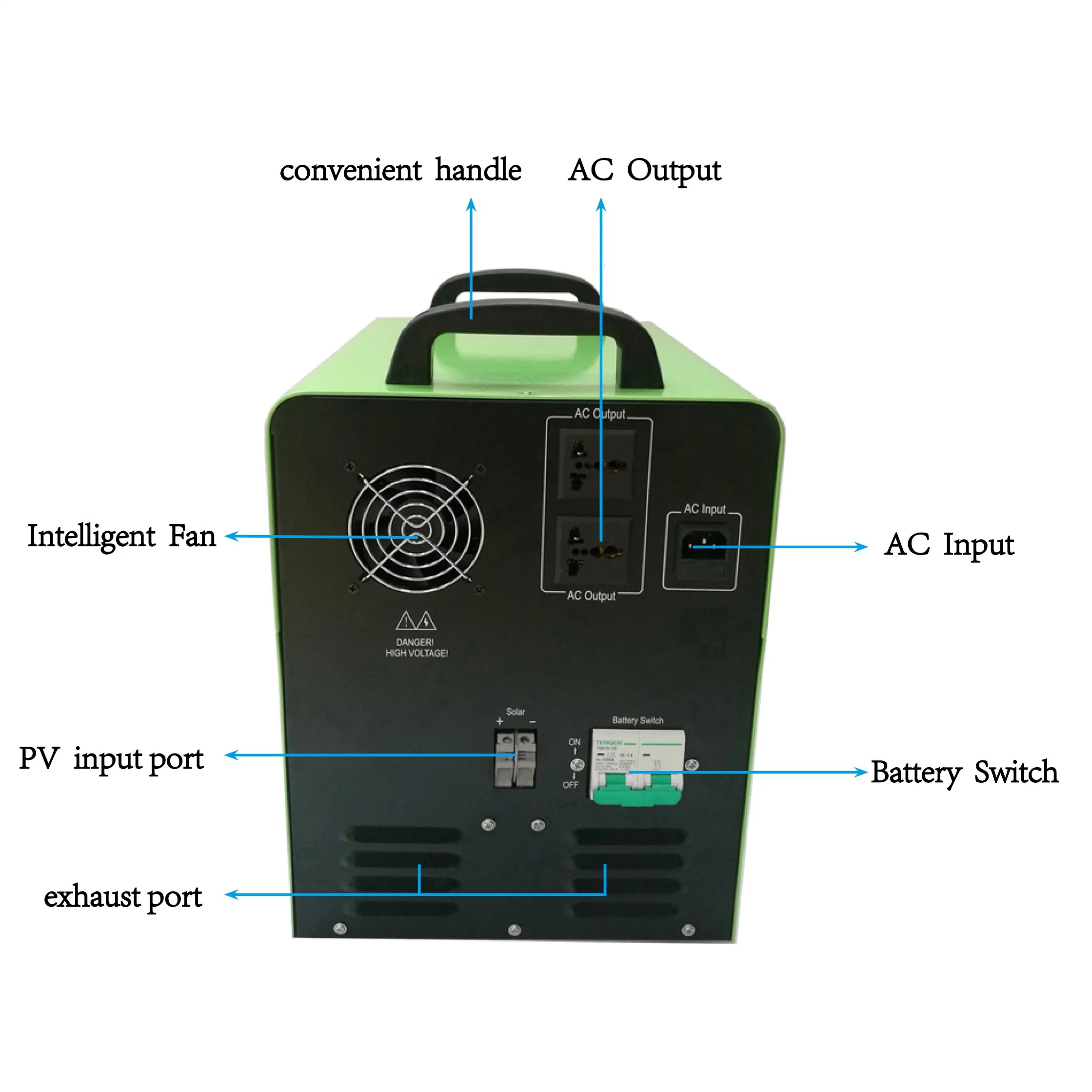 1kw 12V 100ah Home Use Solar Power System Portable DC to AC Inverter