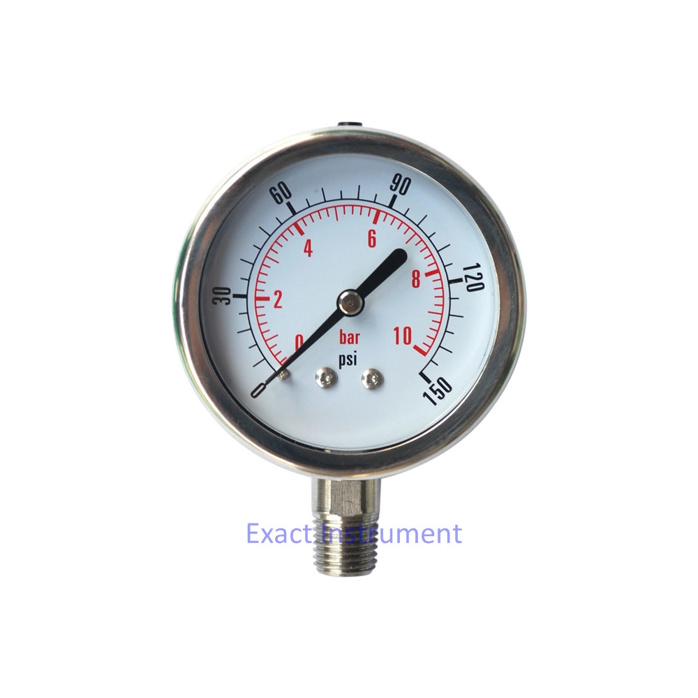 63 One PC Bottom Ss/Brasshot Sale -Glycerine Filled Pressure Gauge-Bourdon Tube Pressure Gauge