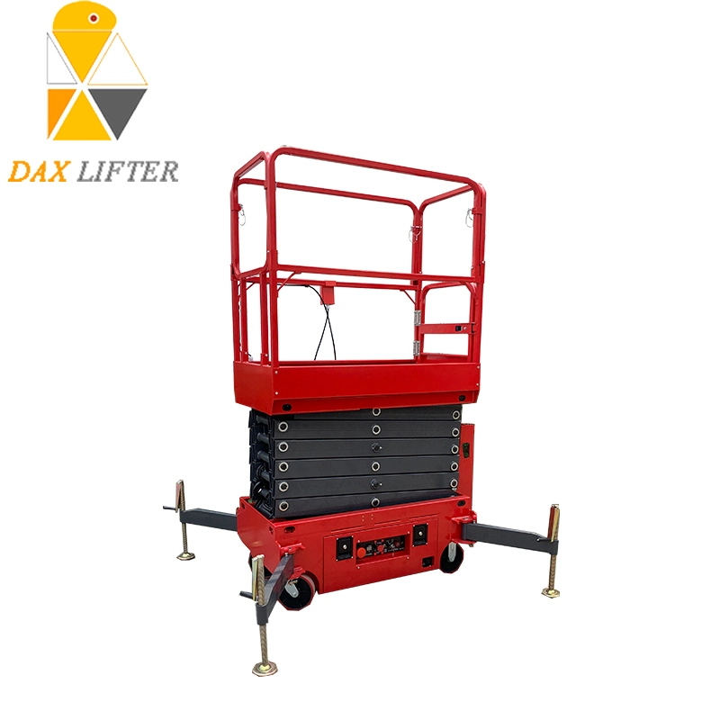 China Daxlifter علامة تجارية سهلة الرفع عملية سحب المعدات المحمولة ميني رفع المقص