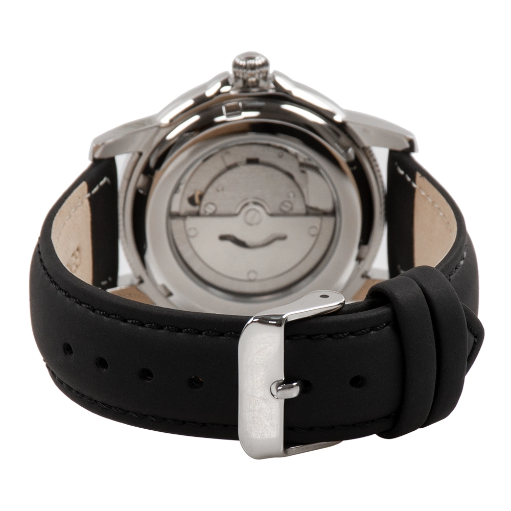 Business Hot Selling Men Watches Stainless Steel Case and Leather Strap Stainless Steel Automatic Mechanical Watch