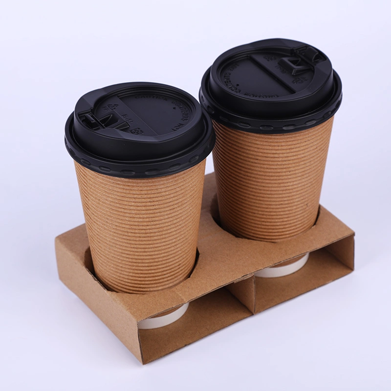 China Made Biodegradable Disposable Single and Double Wall Custom Printed PLA Coated Coffee Paper Cups with Logo and Lid