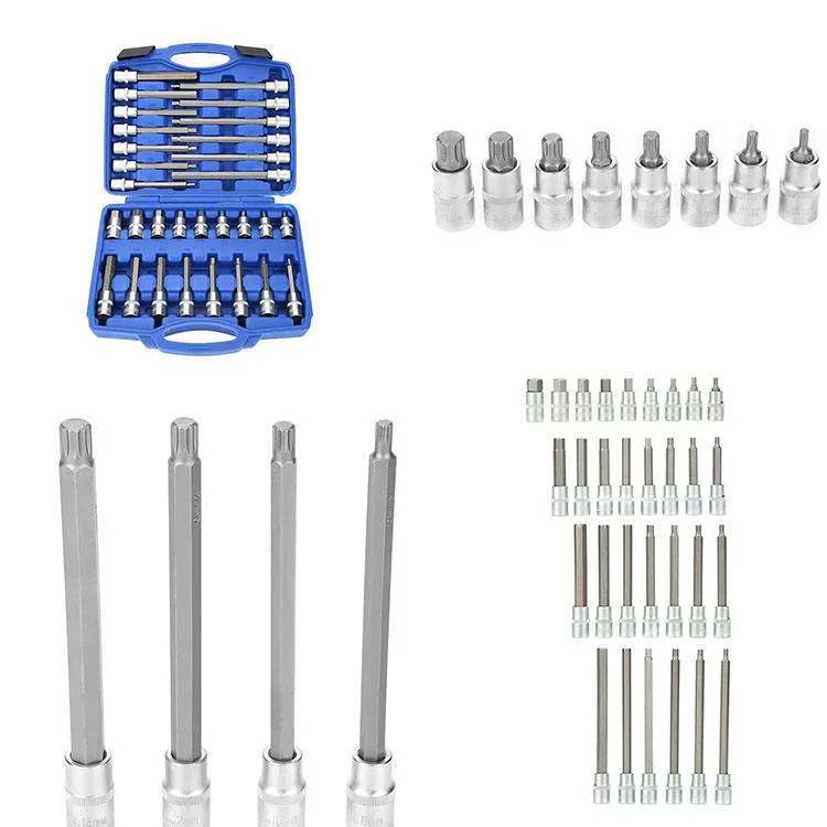 DNT Chinese Factory Supplier Auto Tools 30 PC Hardware Tool Kit 1/2" Dr Hex Torx Bit Socket Set for Car Repair