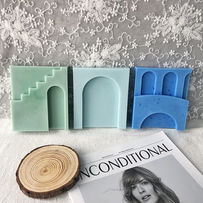 Geometric Cube Arch Door-Shaped Aromatherapy Candle Unique Handmade Soap Silicone Mold