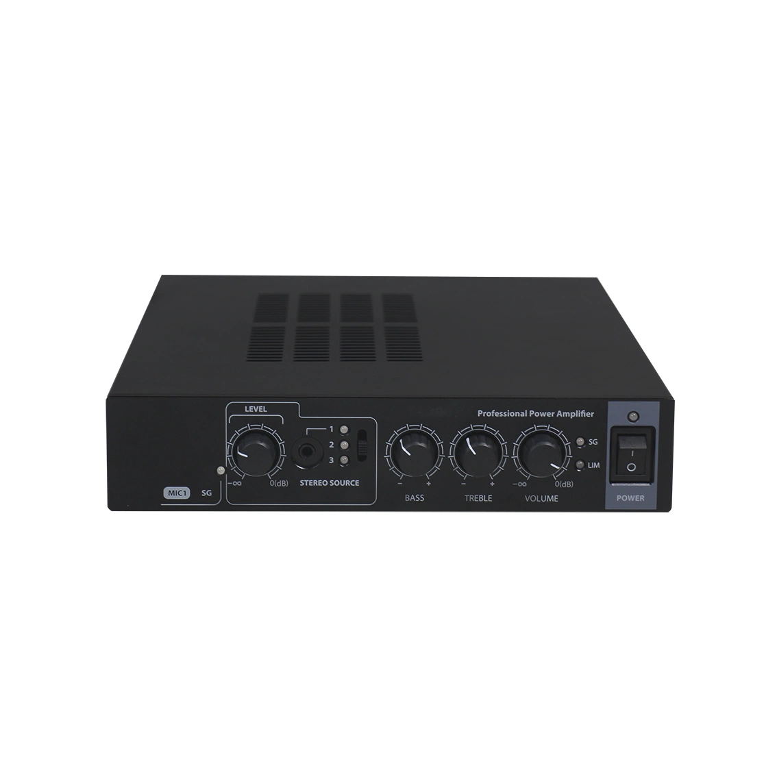 PRO Home Theater Audio 2 CH High Power 100W*2 at 8 Ohms, and Bridged at 100V Line 200W Mixer Power Amplifier and Mic Priority for PA System