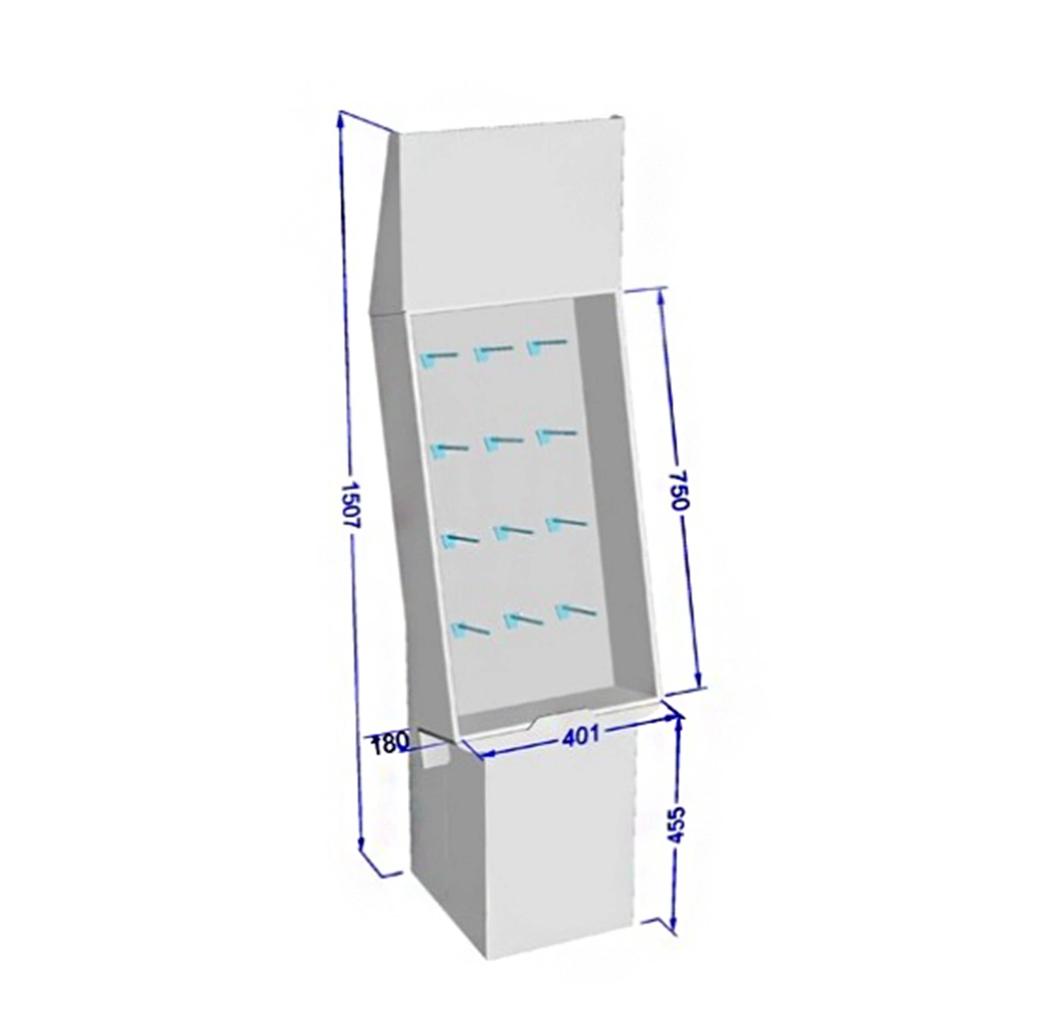 Cardboard Display Very Easy to Mount with Four Trays with Rounded Very Easy to Assemble