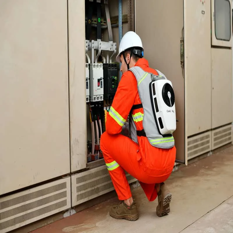 Chaleco de enfriamiento PPE con sistema de refrigeración mini de aire acondicionado