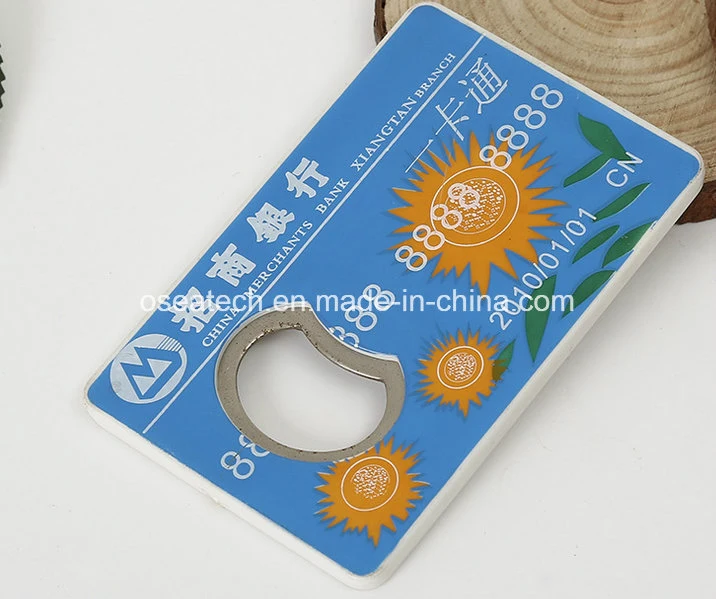 Custom Promotional Card Metal Stainless Steel Push Beer Bottle Opener Plastic Ring Tin Silicone Bottle Opener