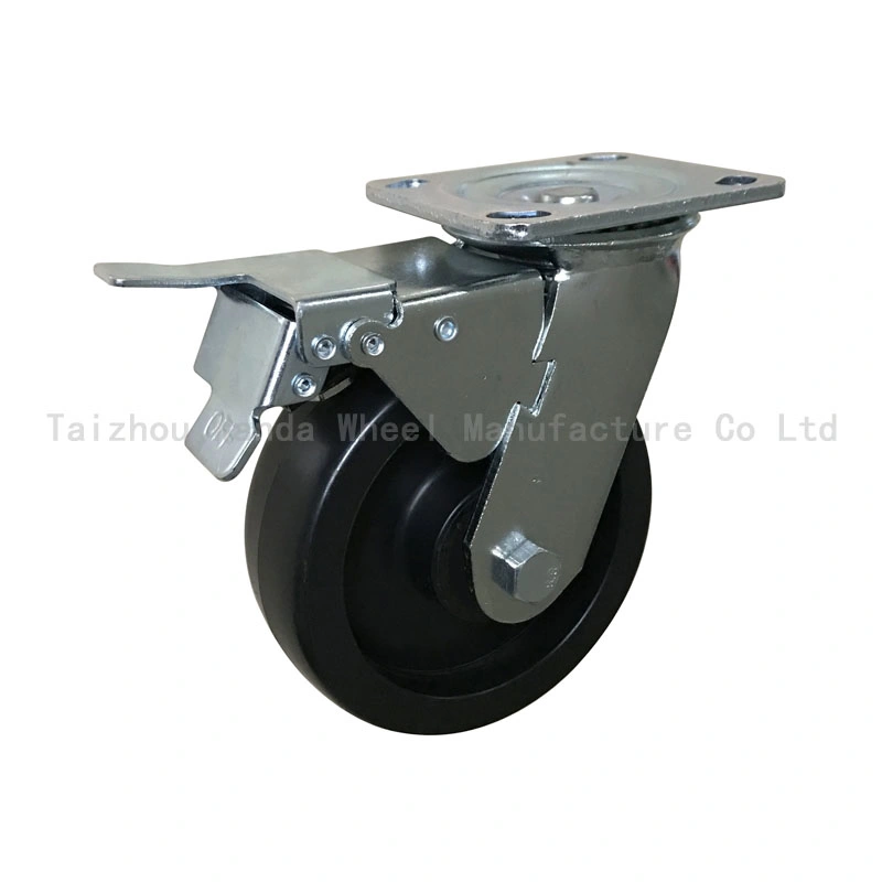 4X2 Black PP Heavy Duty Swivel Caster with Side Brake