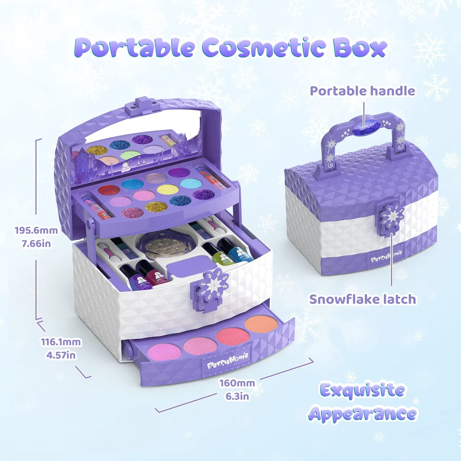 New Style Plastic Princess Toy Real Makeup Box for Girls Pretend Play Makeup Set