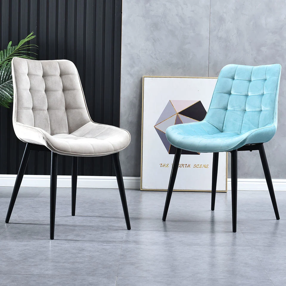 Wholesale/Supplier Design Room Furniture Nordic Metal Leg Outdoor Wedding Chair MID Century Modern Restaurant Hall French Faux Leather Fabric Velvet Dining Chair