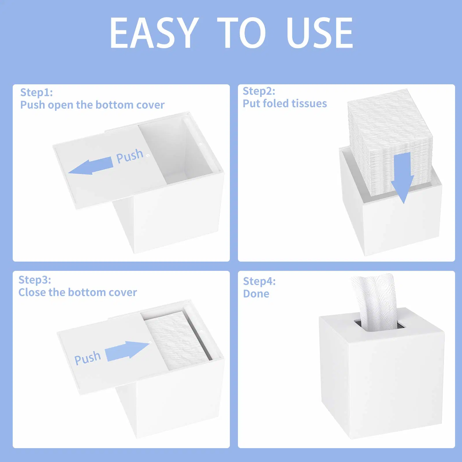 Acrylic Tissue Dispenser Cover Tissue Holder Napkin Dispenser Tissue Box