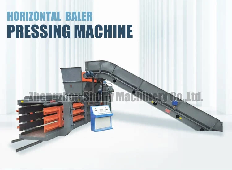 Automatic Horizontal Baler / Baling Press Machine for Cardboard, Plastic, Textile, Straw, Used Clothe